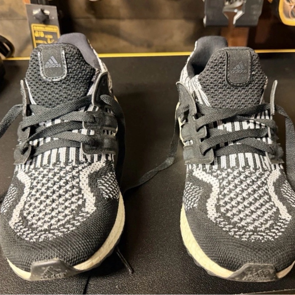adidas UltraBoost Black White Knit Athletic Shoes